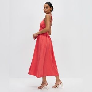 Abercrombie Scrunchie Strap Maxi Dress in Coral
